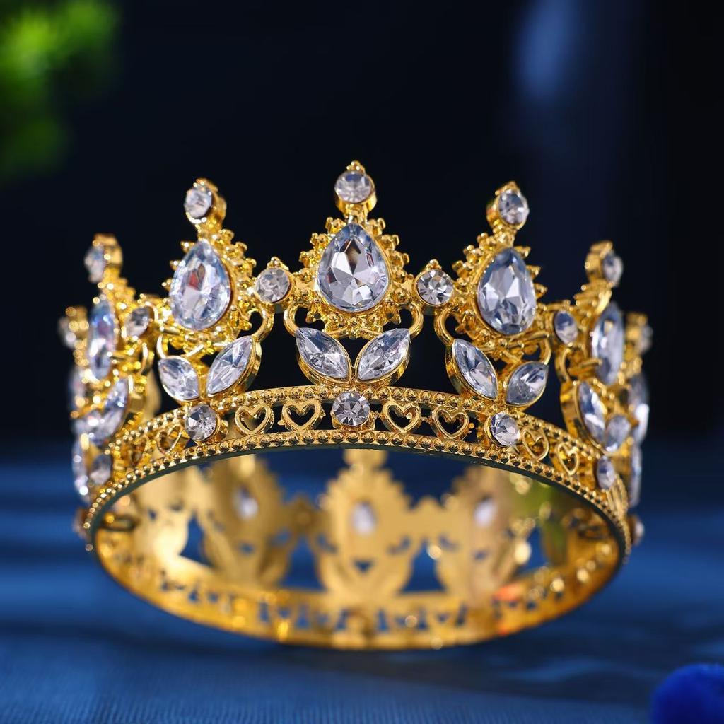 Queen Alloy Full Circle Crown Decoration Accessories Adult Wedding Hair Crown Children's Rhinestone Tiara Crown