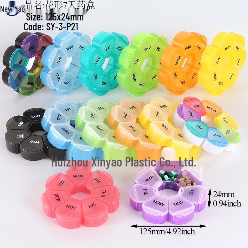Seven-Day Pill Organizer: Morning, Noon, Night Portable Capsule Case with Large Capacity