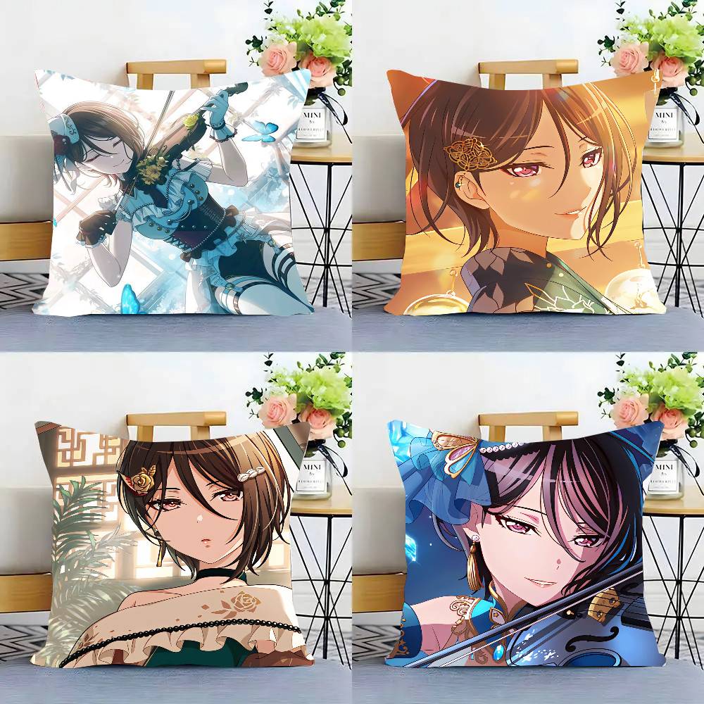 Yashio Rui Anime BanG D-Dream Pillow Case Fashion Square Pillowcase Bedroom Sofa Room Ins Decoration Leisure