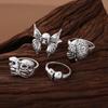 Herzschmuck Totenkopf Ring Gesicht 6er Set