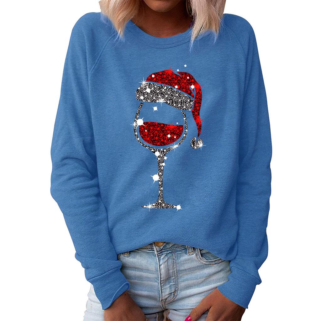 For Women Christmas Print Top Fashion Women's Oversized Clothes O-Neck Tops