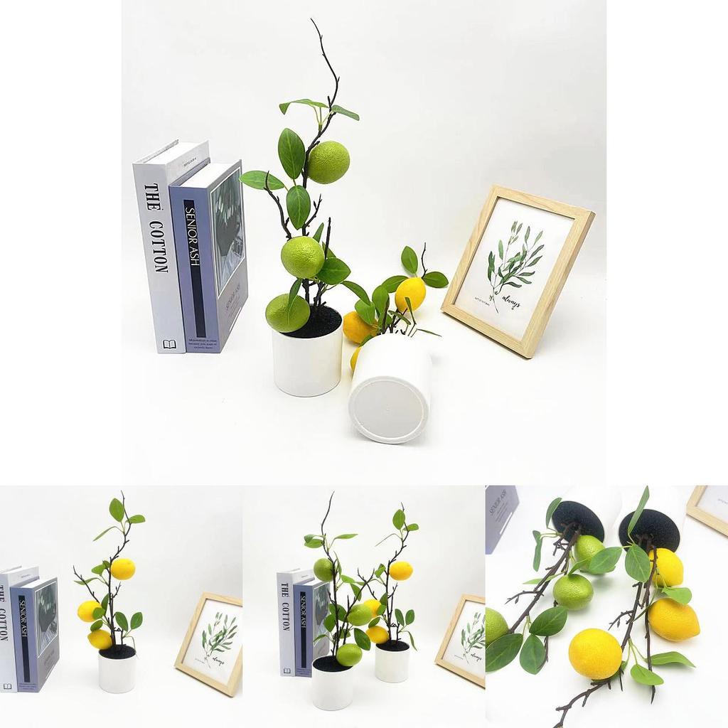 Lemon Indoor Decorative Plant With Faux Fruits For Photography And Home Decor