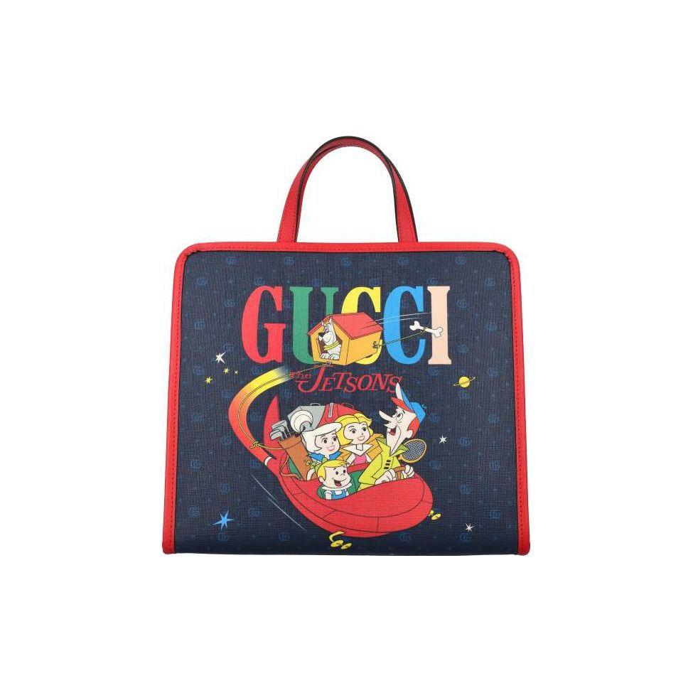 Gucci Fashion Letter Print Canvas Tote Bag Kids Bags Blue 605614-FACGI-4049 Basic Set (Bag+Dust Bag)