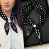 New lazy silk scarf versatile big bead magnetic buckle temperament fashionable foreign style spring and autumn summer women's necklace small silk scar