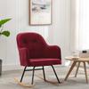 Day and Night - Day and Night Wine Red Velvet Rocking Chair