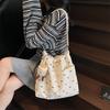 Striped canvas bag women's large capacity summer versatile shoulder messenger bag drawstring premium sense bucket bag