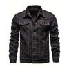 Autumn Men Solid Denim Jackets Fashion Motorcycle Vintage Jeans Jackets Hommes Slim Fit Cotton Casual Black Blue Coats