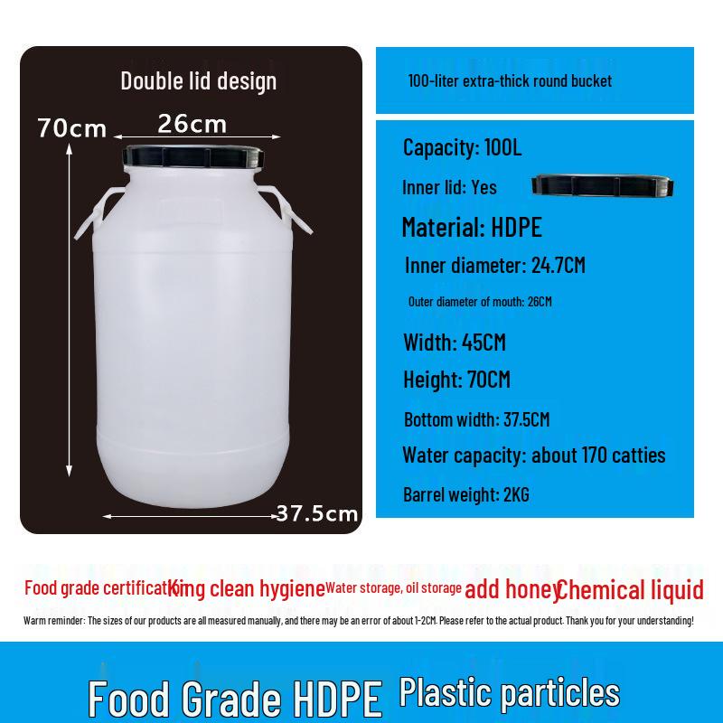 Extrem großer Gärbehälter aus lebensmittelechtem Kunststoff mit Deckel für Enzymbrauerei & Tierfutteraufbewahrung