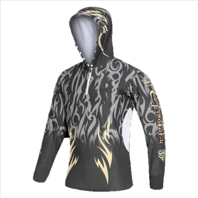 Men's Fishing Clothes Sun-proof Long-sleeved Zipper Hooded Breathable Professional Sports