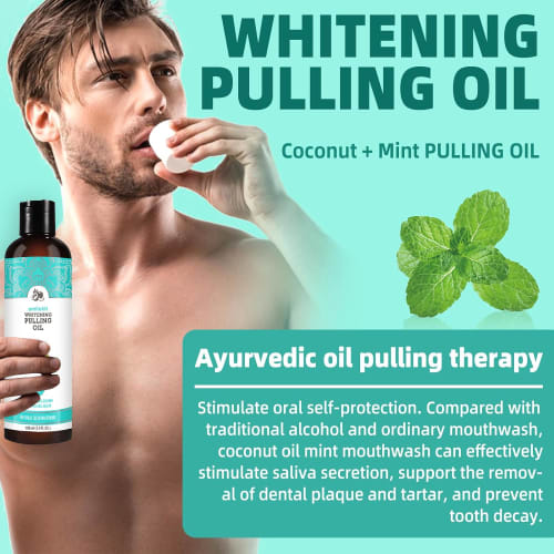 Delicious Coconut Flavor: Coconut Oil Mouthwash, Mouth Rinse, Gargle, 100ml, Oil Pulling, Alcohol-Free, Mild, Teeth Whitening, Bad Breath Relief, Oral