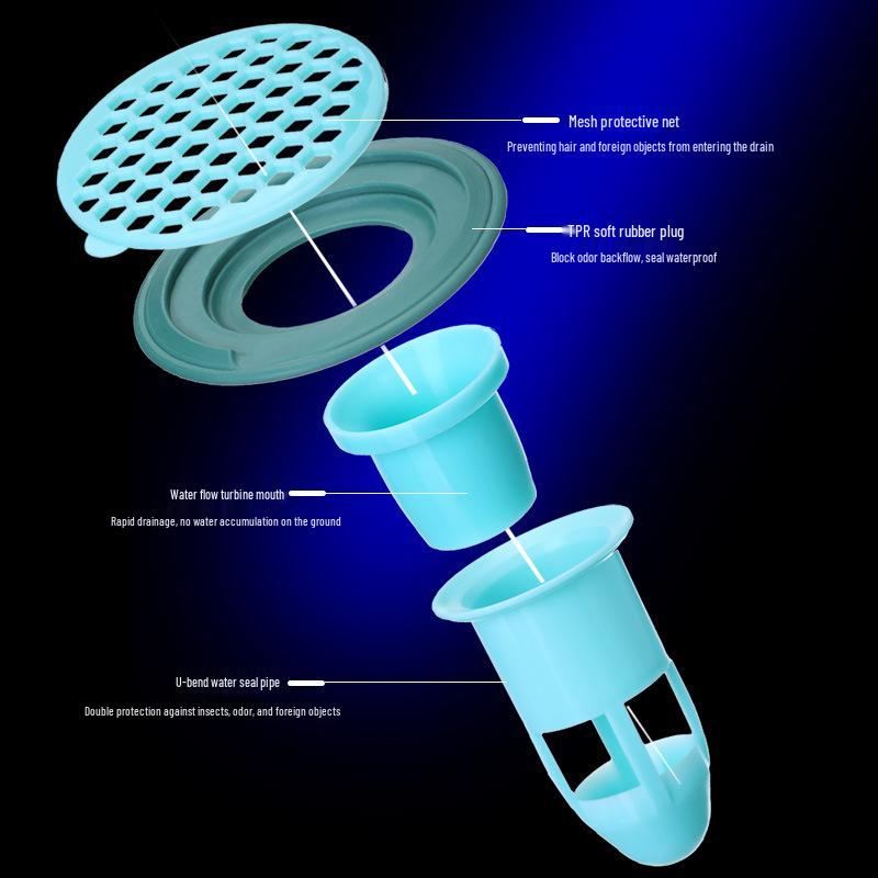Insekten-, geruchs- und auslaufsichere Abdeckung für Küchen- und Badezimmerböden