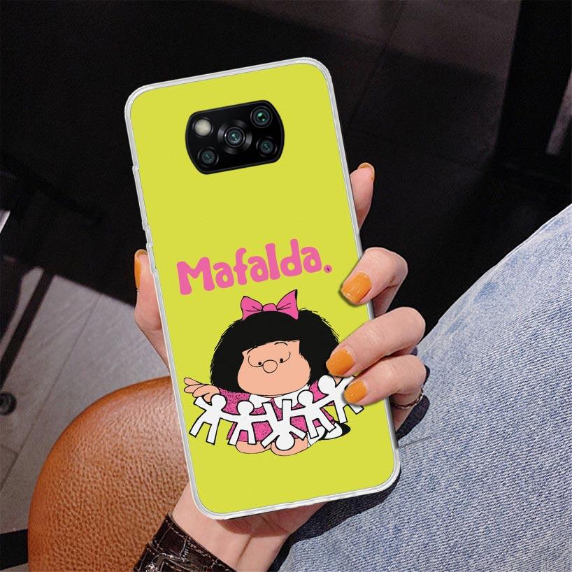 Funda de Teléfono de Dibujos Animados Mafalda Para Xiaomi Poco X7 X6 X5 Pro F7 Ultra Redmi 15C 15 13C 13 12C 12 10 10A 10C 9 9A 9C 9T Cubierta Poco X7