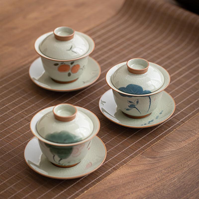 Traditional Chinese Ceramic Gaiwan Tea Bowl