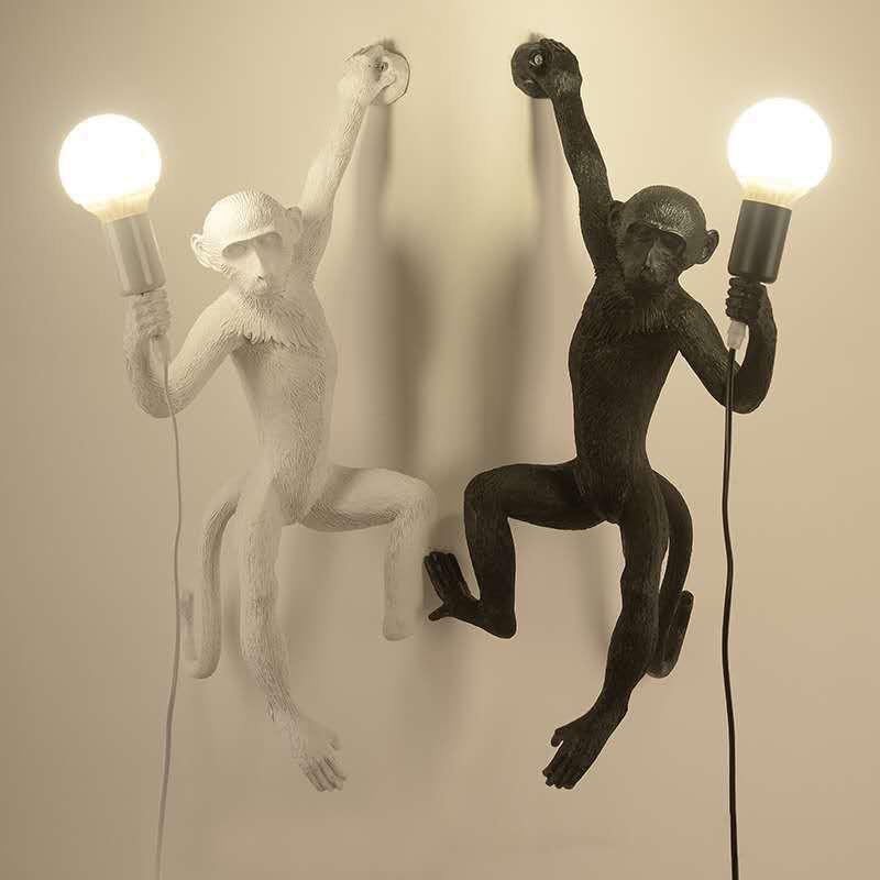 Industrial Style Monkey Lamp: Creative Hemp Rope Pendant for Restaurant, Kids' Room, or Store Display