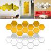 60 Pieces Removable Acrylic Mirror Setting Wall Sticker Decal for Home Living Room Bedroom Decor