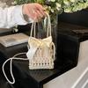 Stylish and Cute Bow Imitation Pearl Woven Women's Mobile Phone Bag 25 New Commuter Women's Shoulder Messenger Bag
