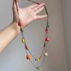 Turquoise Oval Beaded Necklace – Ethnic, Colorful, Retro Clavicle Chain for Women.