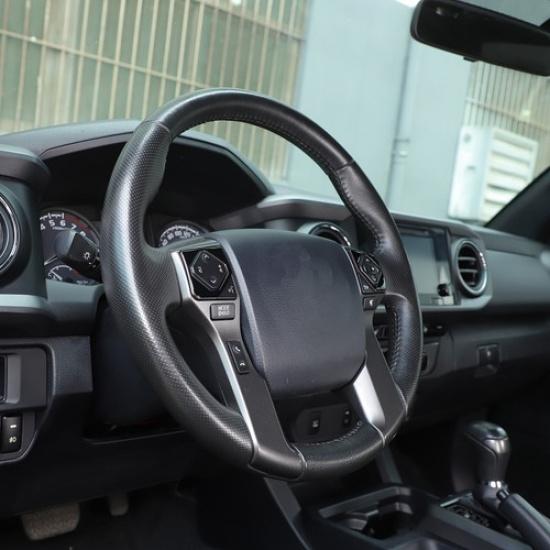 Glossy Piano Black Steering Wheel Button sticker covers For Toyota Tacoma 16-22