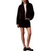 Calvin Klein Casual Soft Solid Color Loose Stand Collar Long Sleeve Jacket Women jackets Black 47A206G-002