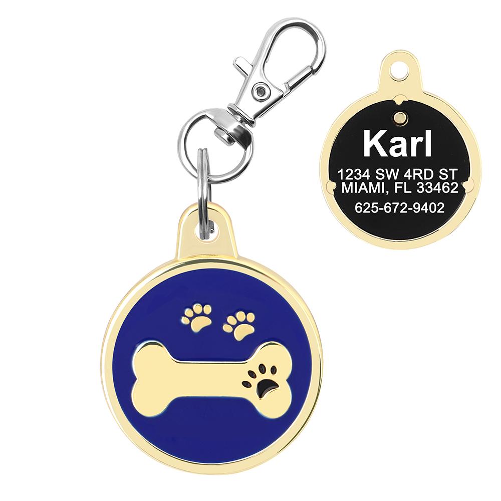 Metall Hundemarke Personalisiert Hunde Namensschilder Individuell Graviert Anti-Verlust Namensschild Für Kleine Mittlere Hunde Katzen Haustier Zubehör