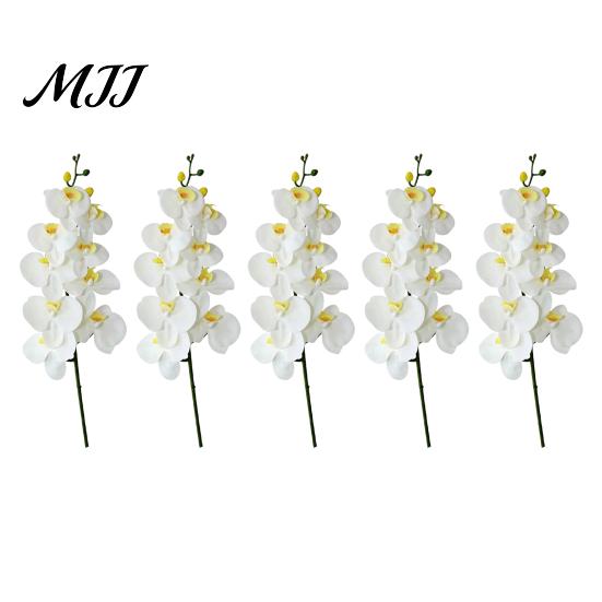 No Watering Faux Phalaenopsis for Tabletop Artificial Silk Orchid Flower Home Decor, Realistic Velvet Plant Maintenance Free Floral Arrangements