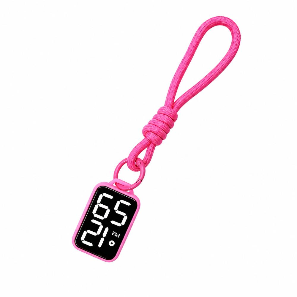 Big Numbers Pocket Watch Keychain LED Digital Watch Portable Electronic Hanging Watch  Kid Adult