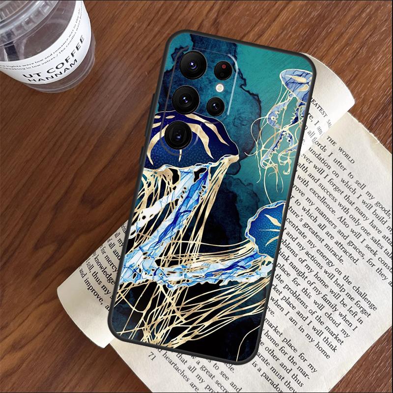 Magische Qualle Handyhülle Für Samsung Galaxy S25 S24 S23 S22 S21 Ultra S9 S10 S20 Plus FE Funda Hülle Schale