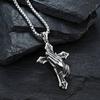 Herren Edelstahl Jesus Christus Gesicht Kruzifix Kreuz Anhänger Halskette Modisch Und Religiös