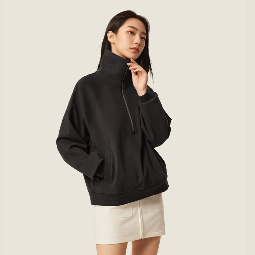 Li Ning Schlichter Vielseitiger Bequemer Rollkragenpullover Lässiges Lockeres Sweatshirt Damen Sweatshirt AWDVC18-7