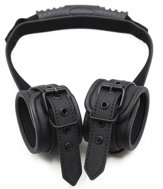 Black Handcuffs with a Handle - Kinky Puppy - Handcuffs