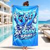 Cartoon Six Seven Number Character Print Beach Towel Microfiber Quick Dry Boys Sports Pool Bath Towel
