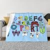 Alphabet Lore Flannel Throw Blanket Anime Cartoon Super Soft Micro Suitable for Sofa Living Room Throws All Season Lightweight