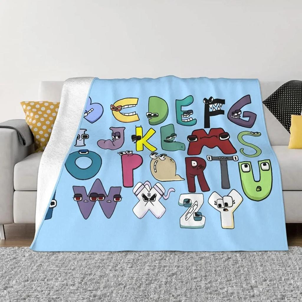 Alphabet Lore Flannel Throw Blanket Anime Cartoon Super Soft Micro Suitable for Sofa Living Room Throws All Season Lightweight