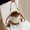 Damen Trendige Crossbody Bucket Bag mit Perlenkette - Einzelne Schulterhandtasche 2025