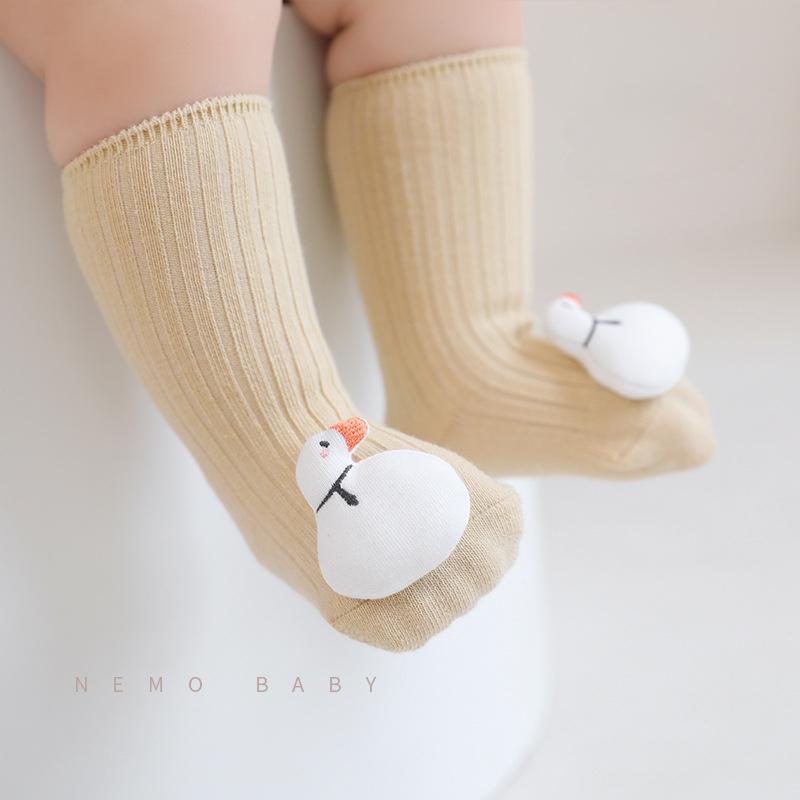 Autumn Baby Cute Cartoon Mid Tube Anti Slip Glue for Toddler Socks