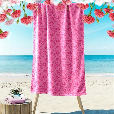 Pink Star Pattern Design Beach Towel Beach Towel Quick-drying for Travel Outdoor Sports Jogging Beach and Swimming