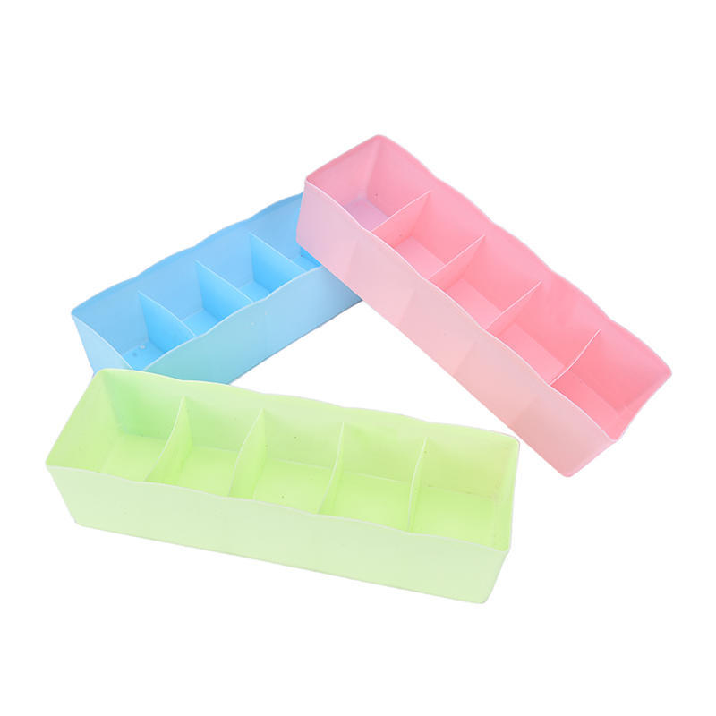 5 Grid Bra Socks Underwear Ties Divider Closet Container Storage Box Holder,