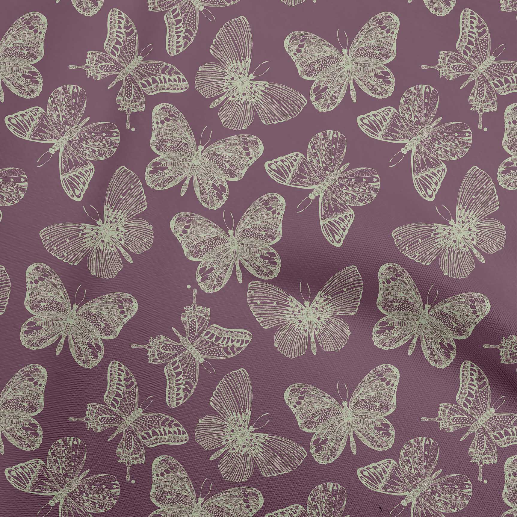 

OneOone Cotton Flex Black Fabric Butterflies Craft Projects Decor Fabric Printed By The Yard 40 дюймів 42 Inch Wide - Viscose Chiffon винний
