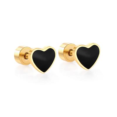 Drip Oil Heart Love Ear Cartilage Studs Fashionable Personality Fresh Earrings