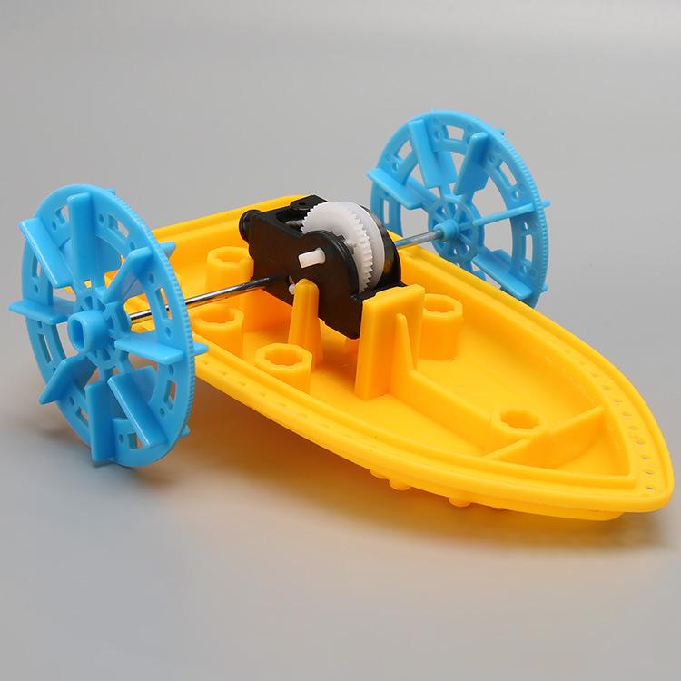 Wissenschaft und Technologie Kleine Produktion Handgefertigtes DIY-Kabelpaddel-Dampfschiff Junge Studenten Spaß Wissenschaftsunterricht Spielzeug Zusammengebautes Materialpaket