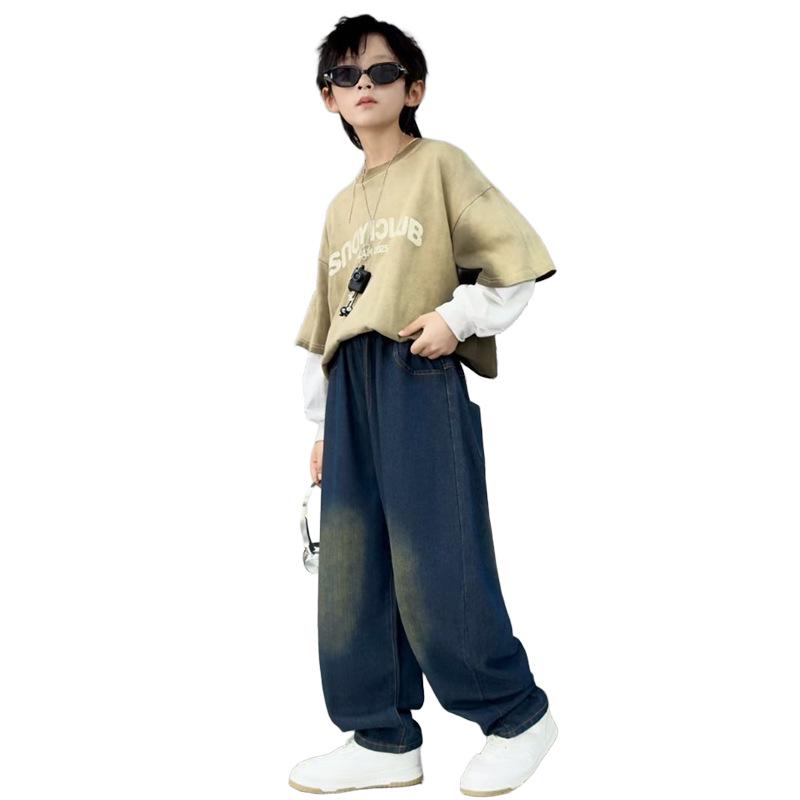 Trendige Jungen-Casual-Jeans mit geradem Bein - Weiche und lockere Passform für Frühling und Herbst