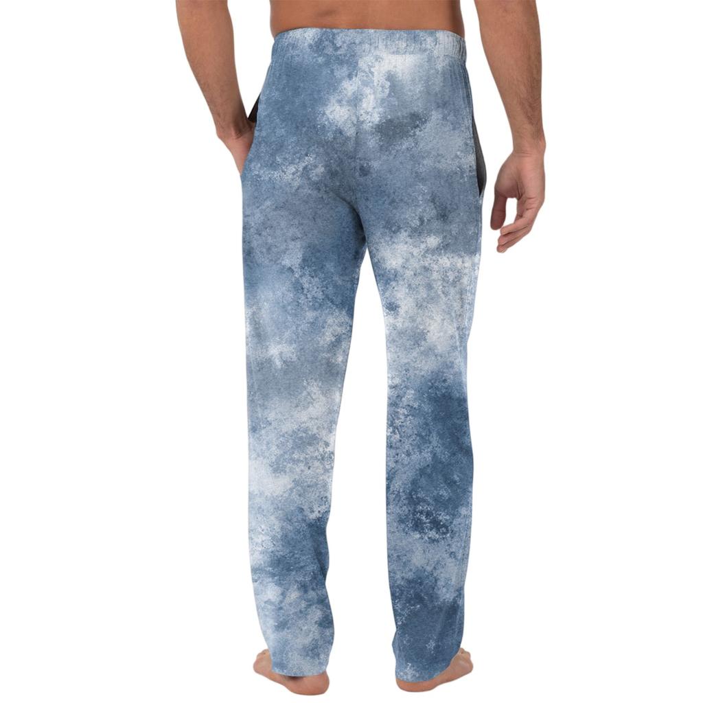 Pantaloni casual da uomo in maglia con stampa alla moda e tasca, pantaloni da pigiama