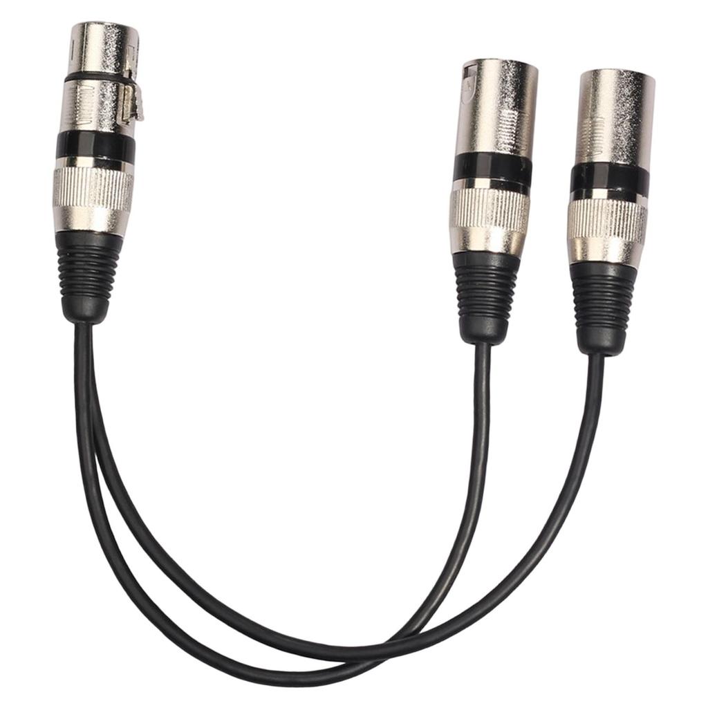 Heavy Duty Flexible 30cm Audio Adaptor 1 Female to 2 Male 3 Pin Patch Y Cable for Mixer Equelizer