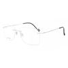 Rimless Rectangle Shiny Silver SmaRtbuy Collection Henny Rt 009 C2 Fashion Unisex Eyeglasses