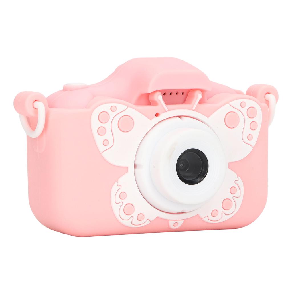 Kids Camera 20MP Pink Cartoon Style Video Recording Easy Operation Child Camera for Photo Game Outdoor