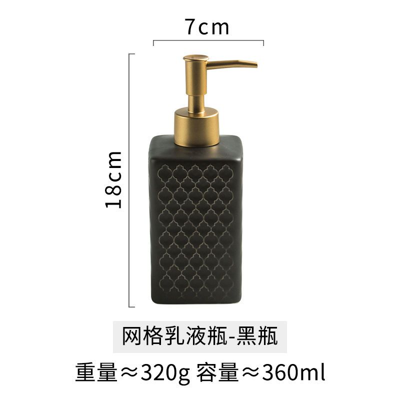 Evropský kostkovaný keramický dávkovač na dezinfekci rukou zlatý lis šampon hydratace plnění koupelnové doplňky přenosný dávkovač mýdla