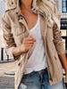 Women's Military Utility Anorak Jacket Zip Up Snap Button Parka Coat with Pockets