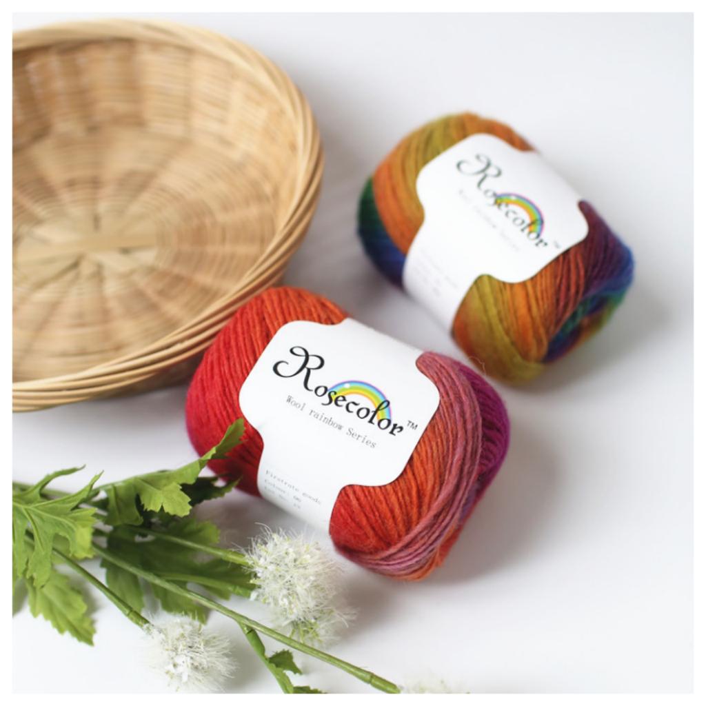 China Factory  Gradient Rainbow Dyed Woolen Yarn Hand-Woven for Knitting Weaving Sewing Clothes Hats Scarves