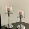European-Style Retro Candle Holder with Glass Cover - High-Grade New Year Decoration Ornament