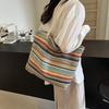 Shoulder Bag Women's High Sense Niche Ethnic Style Summer Straw Bag Student Versatile Large Capacity Portable Tote Bag